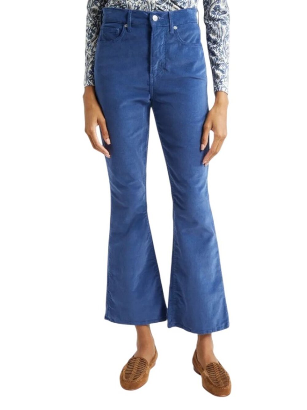 Veronica Beard Women's Size 31 Carson Ankle Flare Corduroy Bluestone Pants NEW